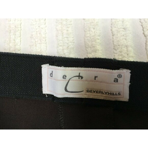 Debra C Beverly Hills Womens High Rise Wool Blend Pants Size 40 Brown Italy Made - Picture 3 of 10